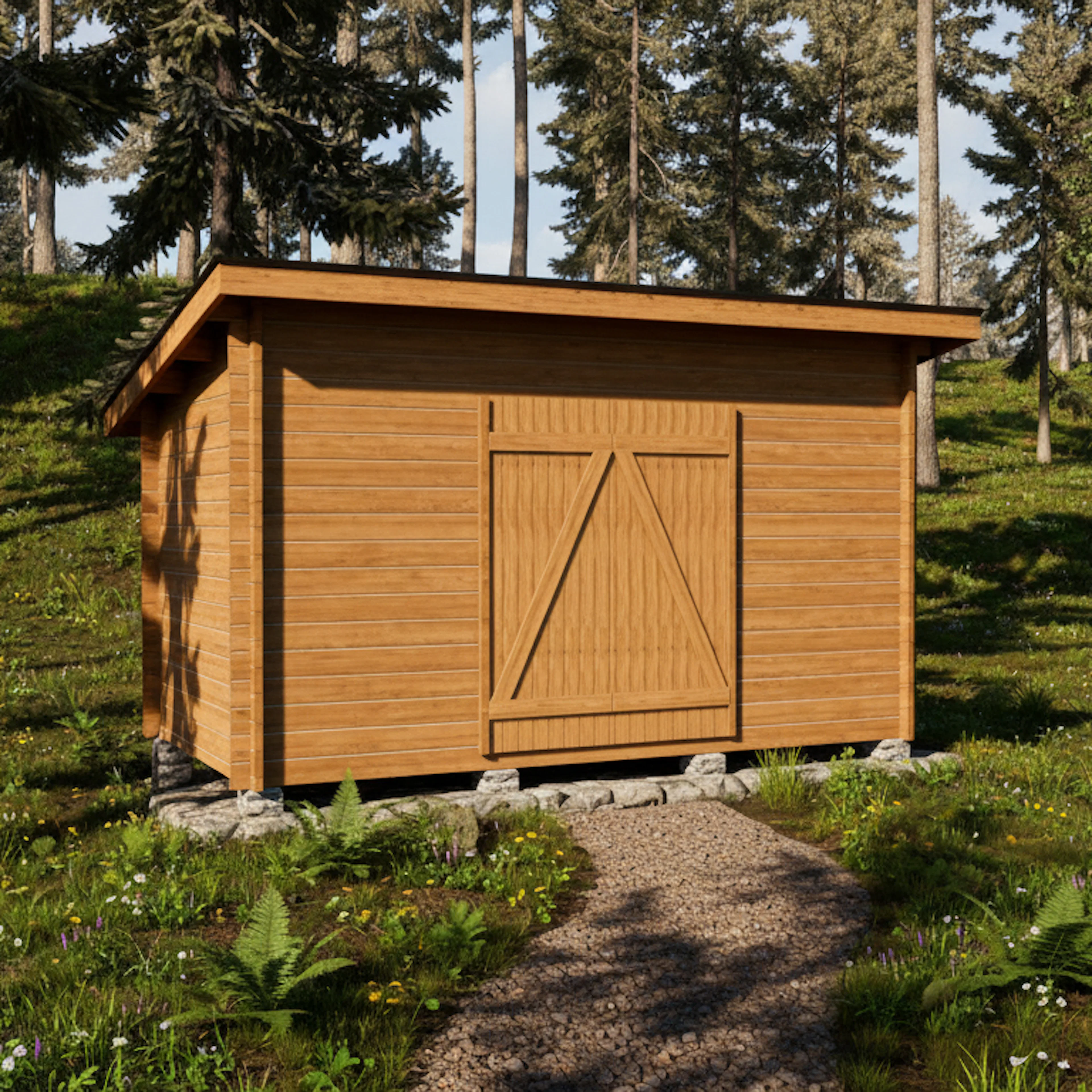 Timmerförråd LP Garden P-S (8m²) Pulpettak