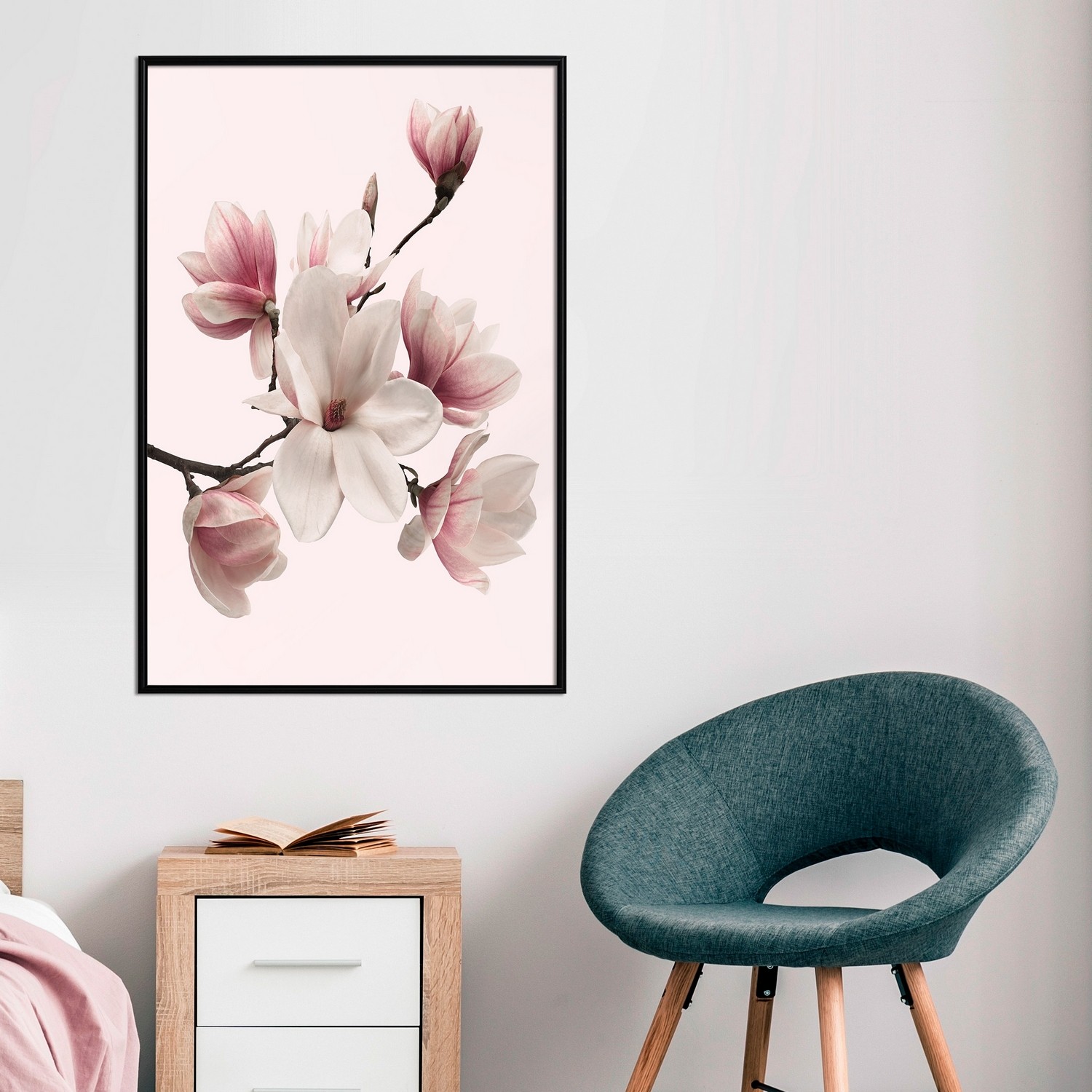 Affisch - Delicate Magnolias [Poster] 40x60 Svart ram, 40x60 cm