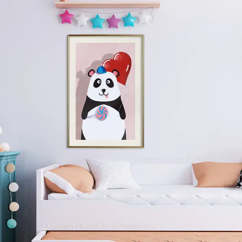 Poster Artgeist Affisch Panda with a Balloon