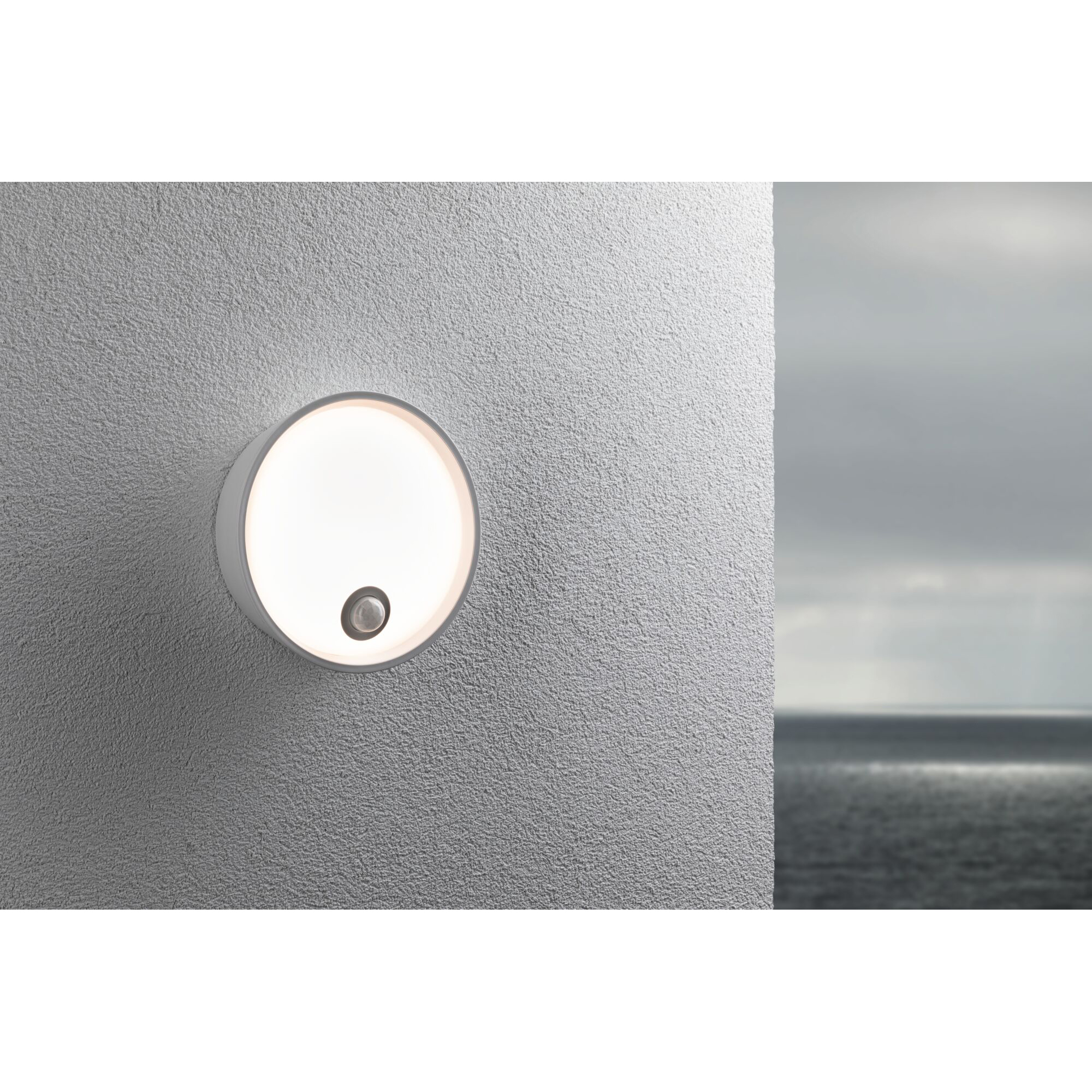 Fasadbelysning LED Paulmann Platomo Seawater Resistant IP44 230V Design: med Skymningsstyrd Rörelsedetektor, Färg: Vit