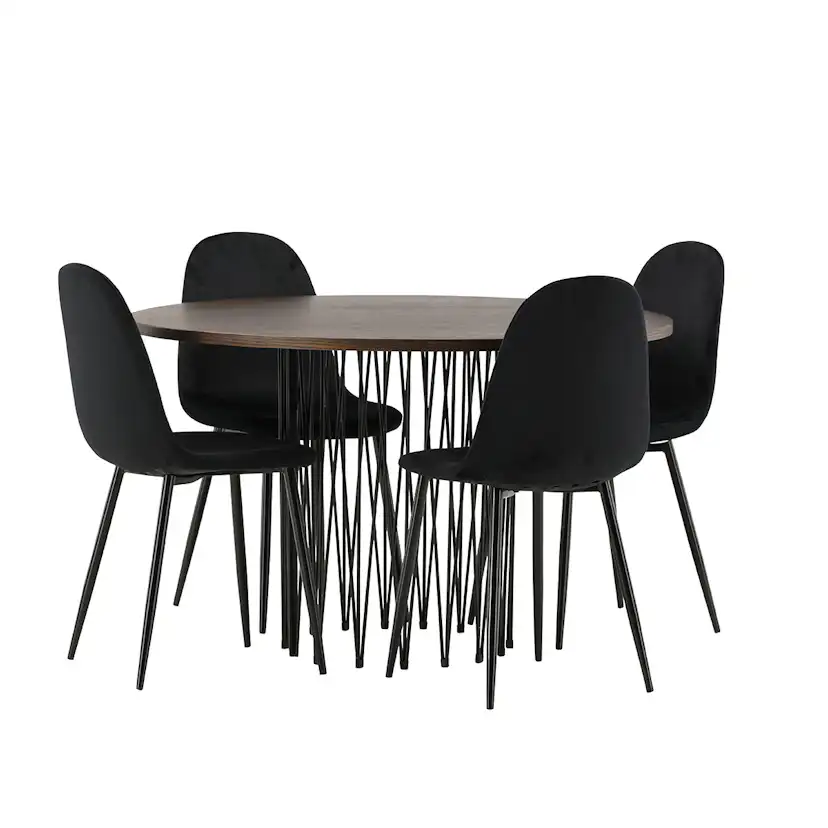 Matgrupp Venture Home Stone med 4 Polar Stolar Sammet