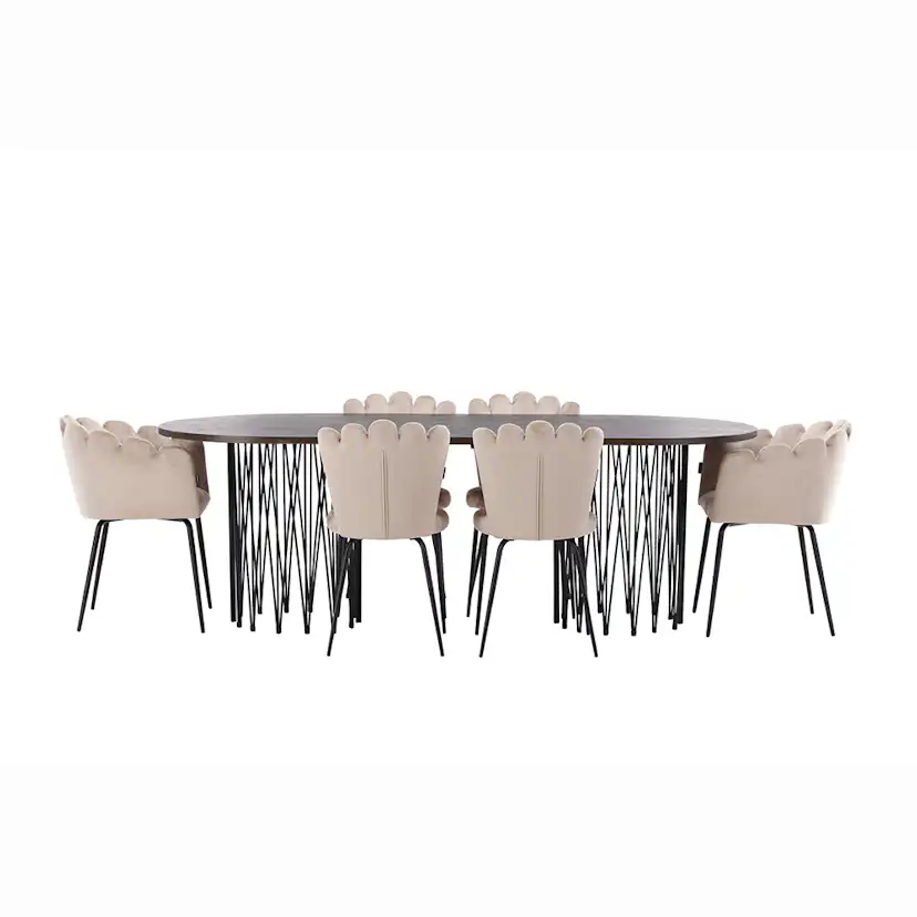 Matgrupp furniture/fashion Stone med 4 Limhamn Light Stolar och 2 Limhamn Stolar