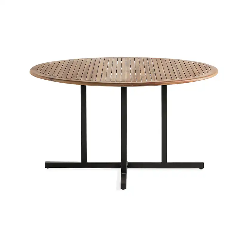 Utebord Comfort Garden Lines Runt 140 cm Akacia/Svart