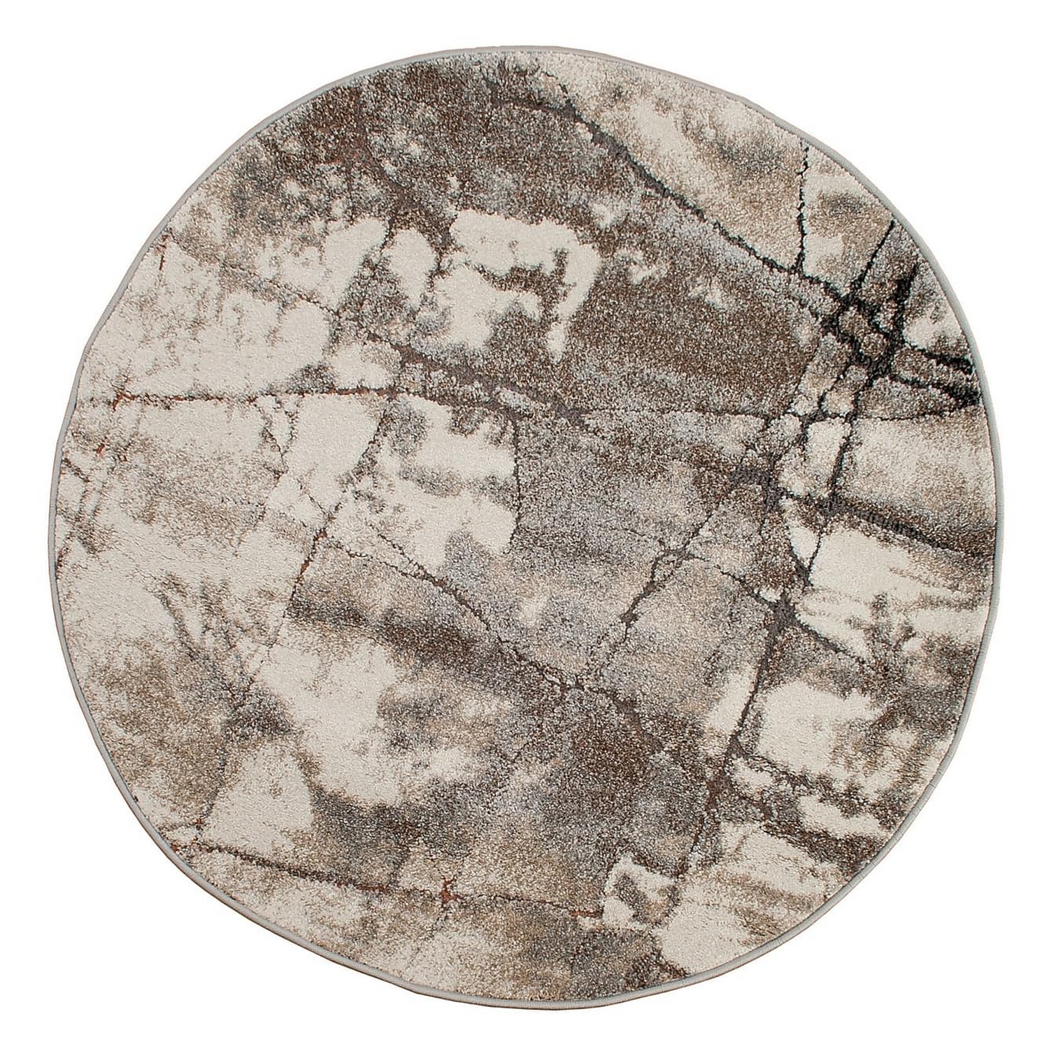 Friezematta KM Carpets Ibiza Tegel Rund Rost