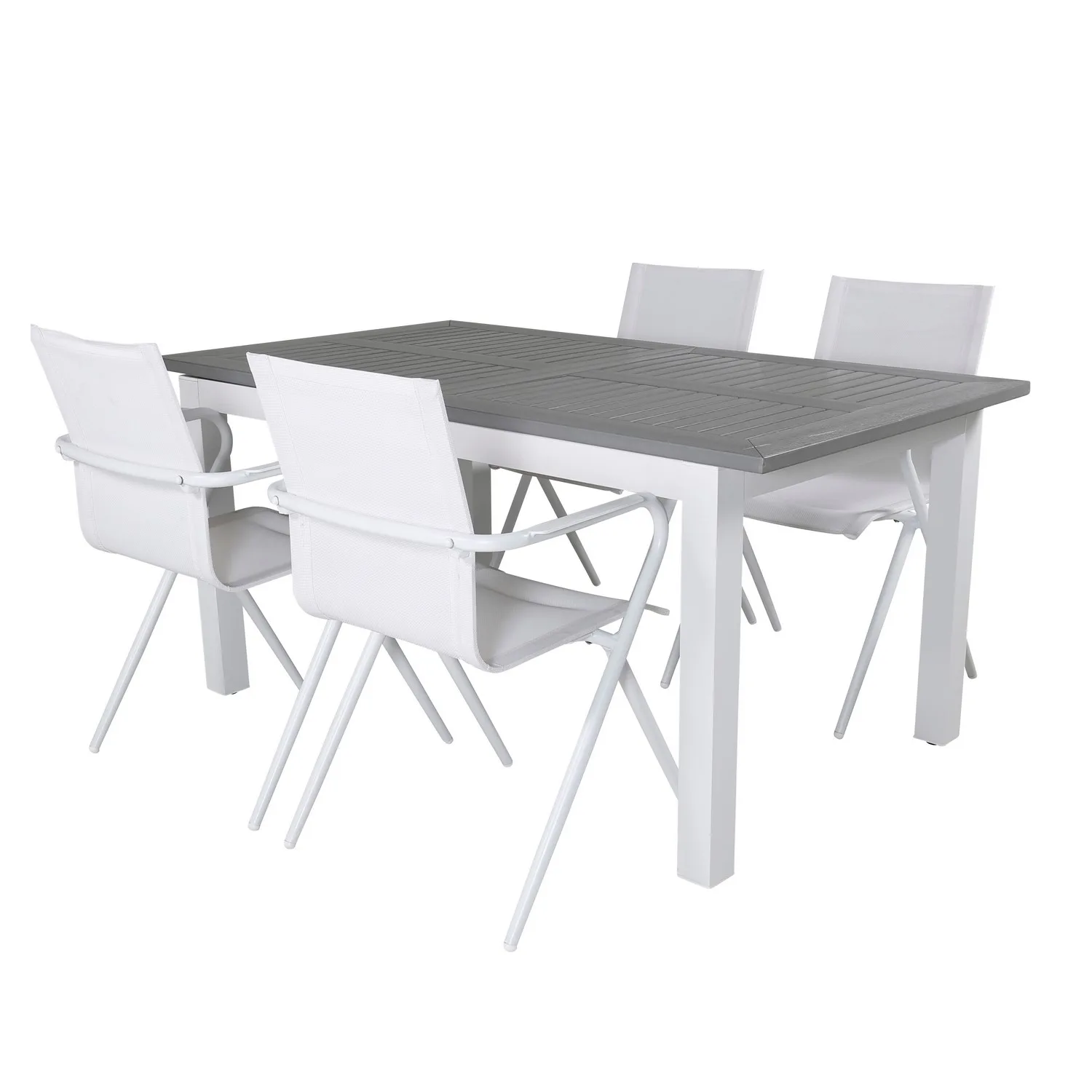 Matgrupp Venture Home Aleyna 152 Vit med 4 Aspen Matstolar