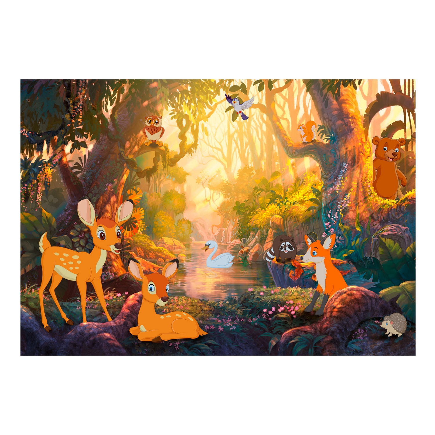 Fototapet Arkiio Självhäftande Animals In The Forest