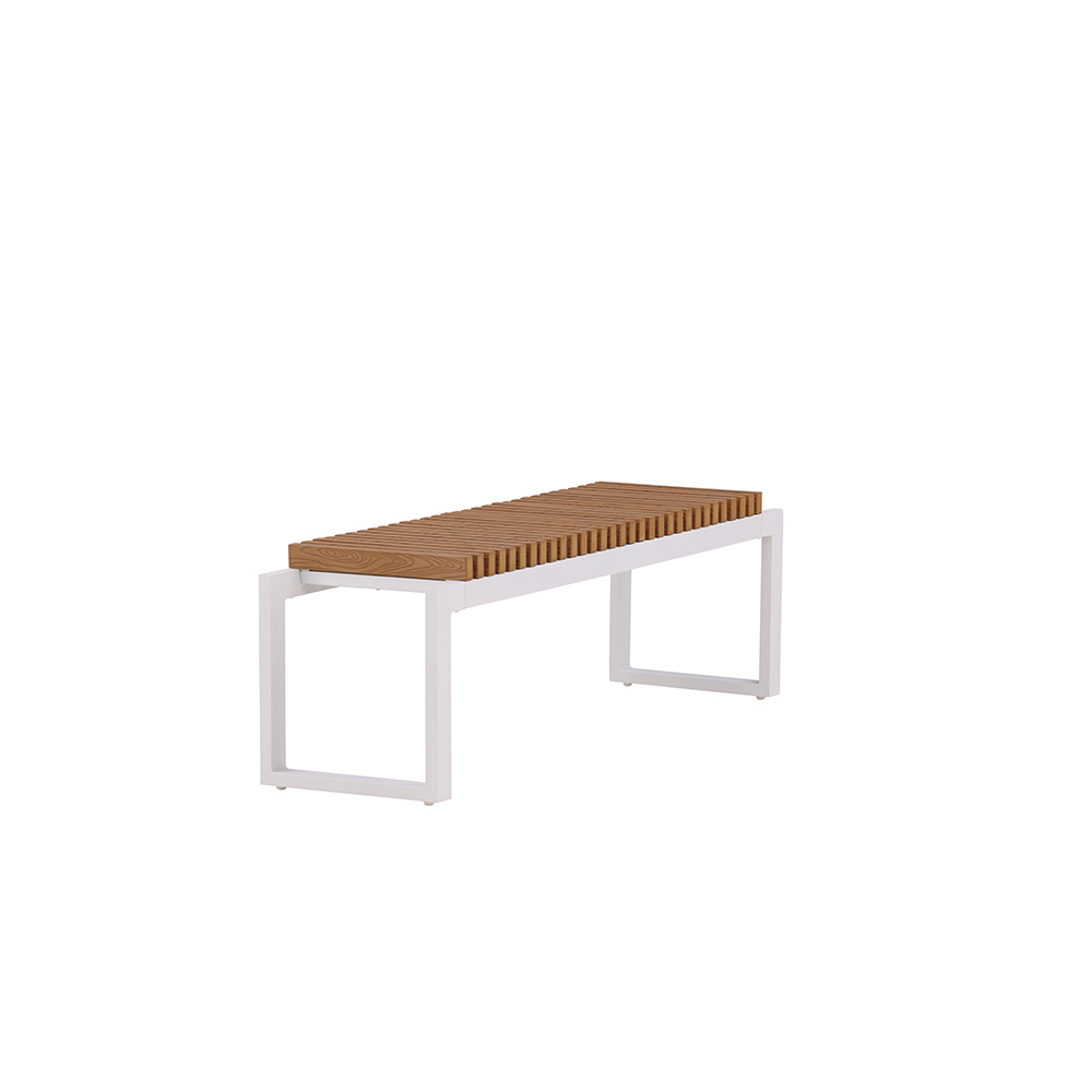 Athena Bench Alumnium - White / Brown Aintwood Brun/Vit