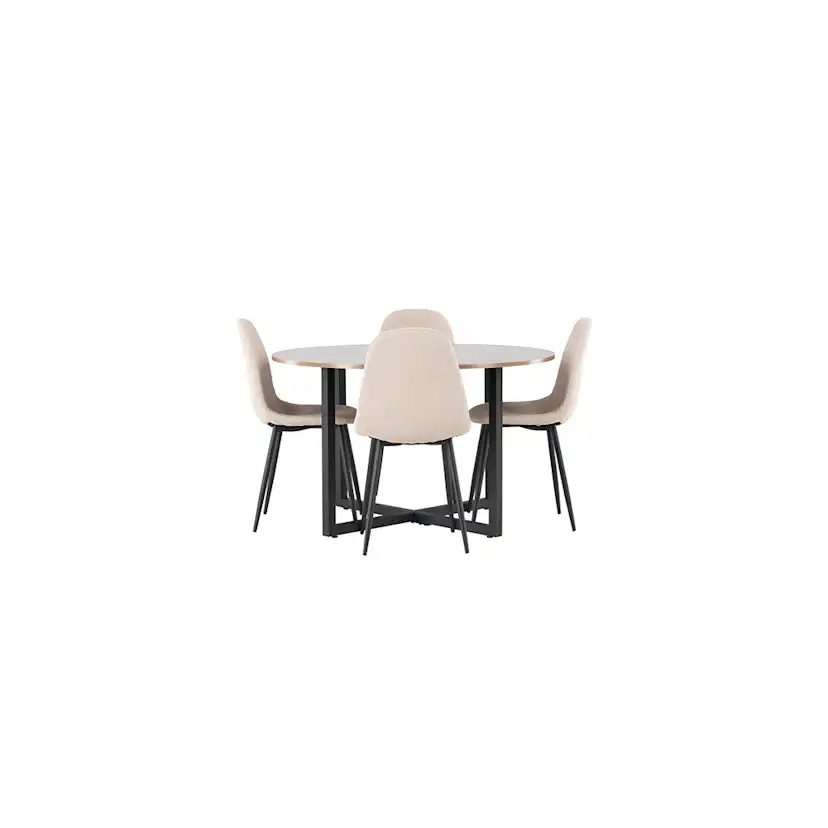 Matgrupp Venture Home Durango Ø120 cm med 4 st Polar stolar