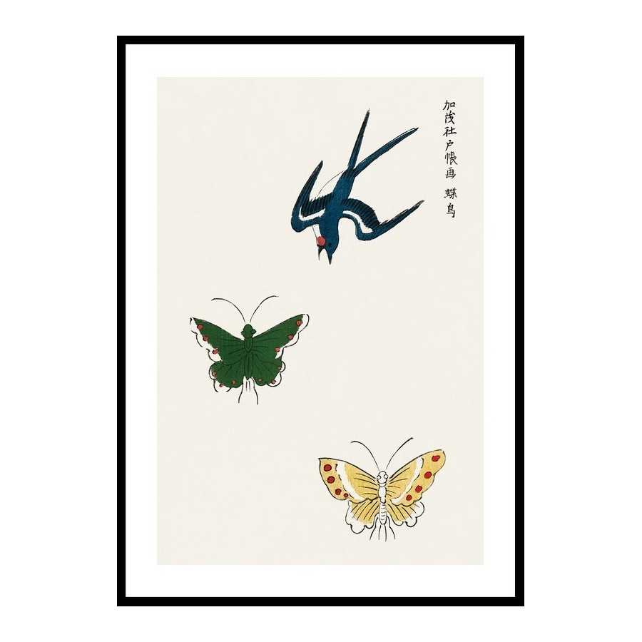 Poster Gallerix Swallow And Butterflies By Taguchi Tomoki