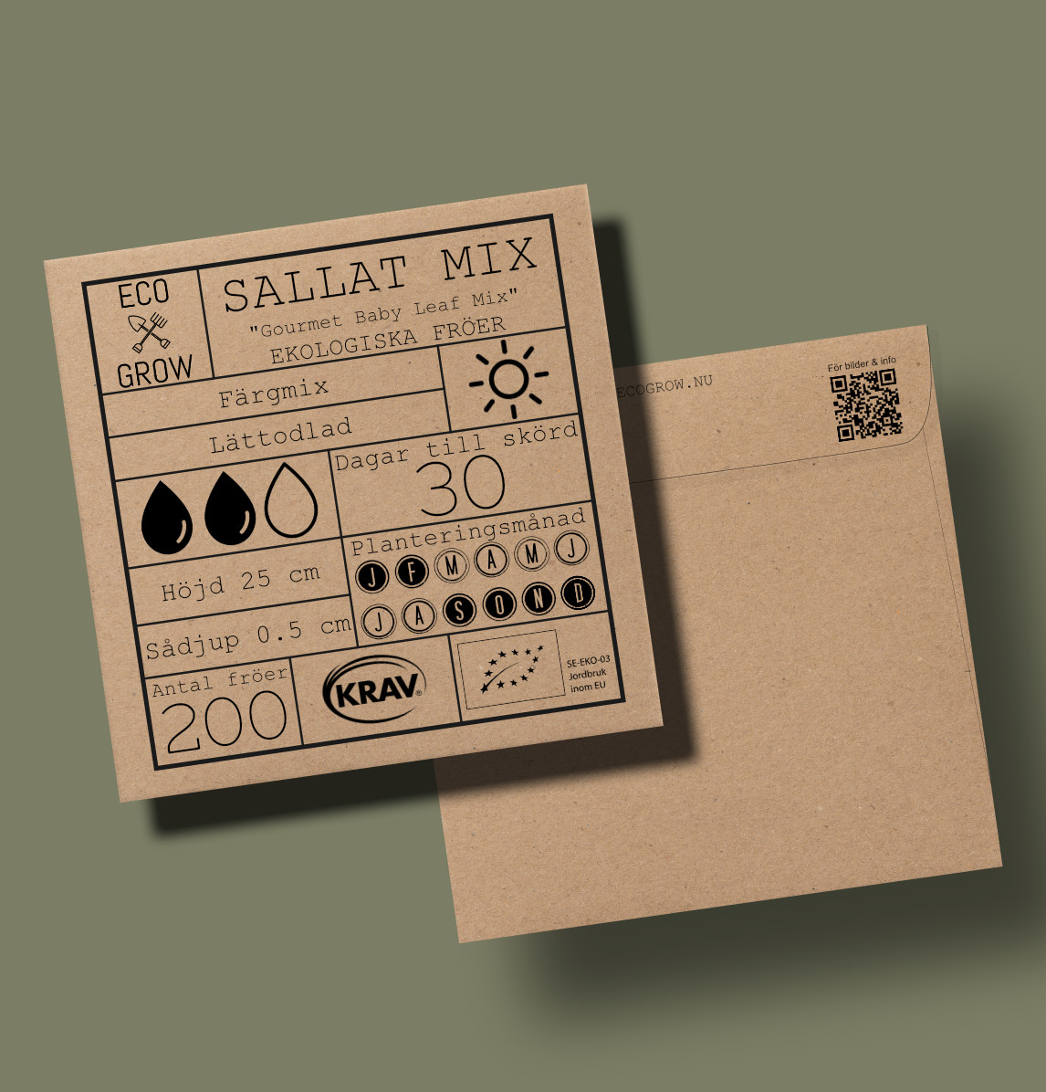 Fröpåse Eco Grow Sallat Mix Gourmet Baby Leaf Mix