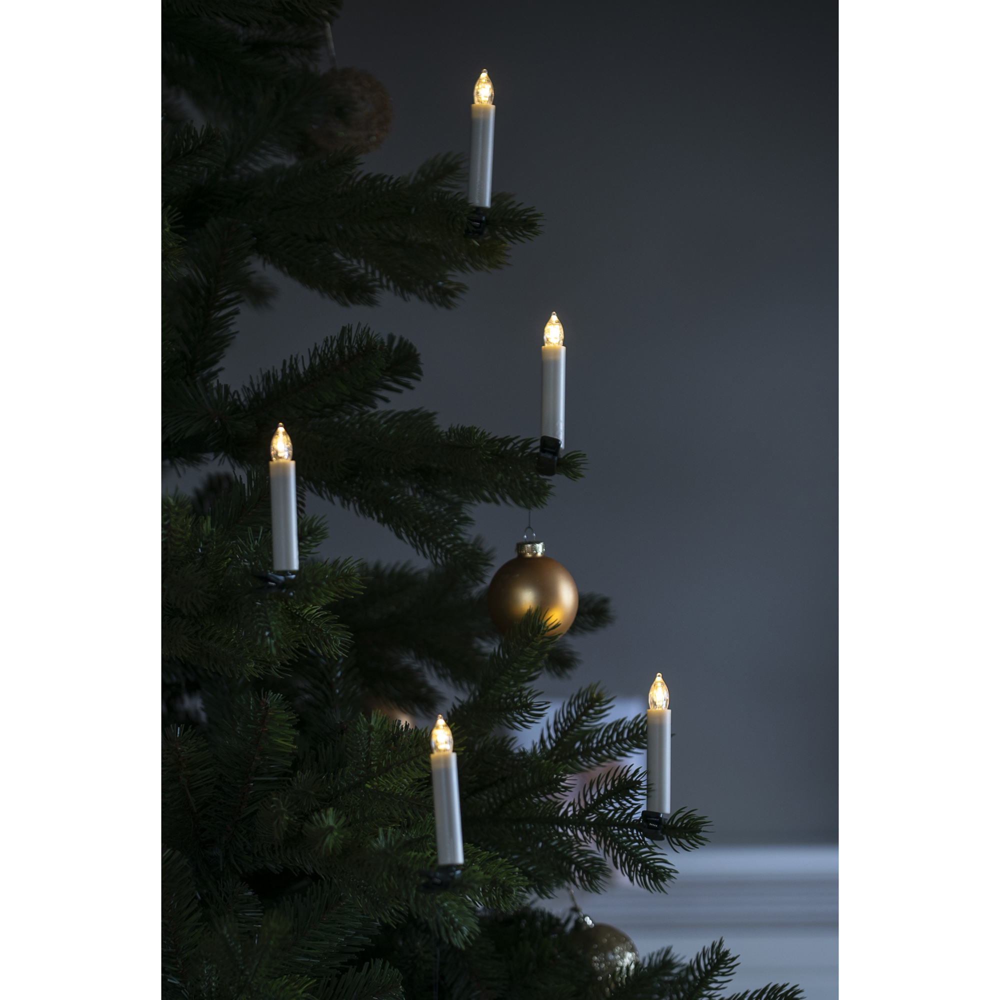 Julgransljus Gnosjö Konstsmide Basic 10st Batteridrivna Granljus LED m. Fjärrkontroll