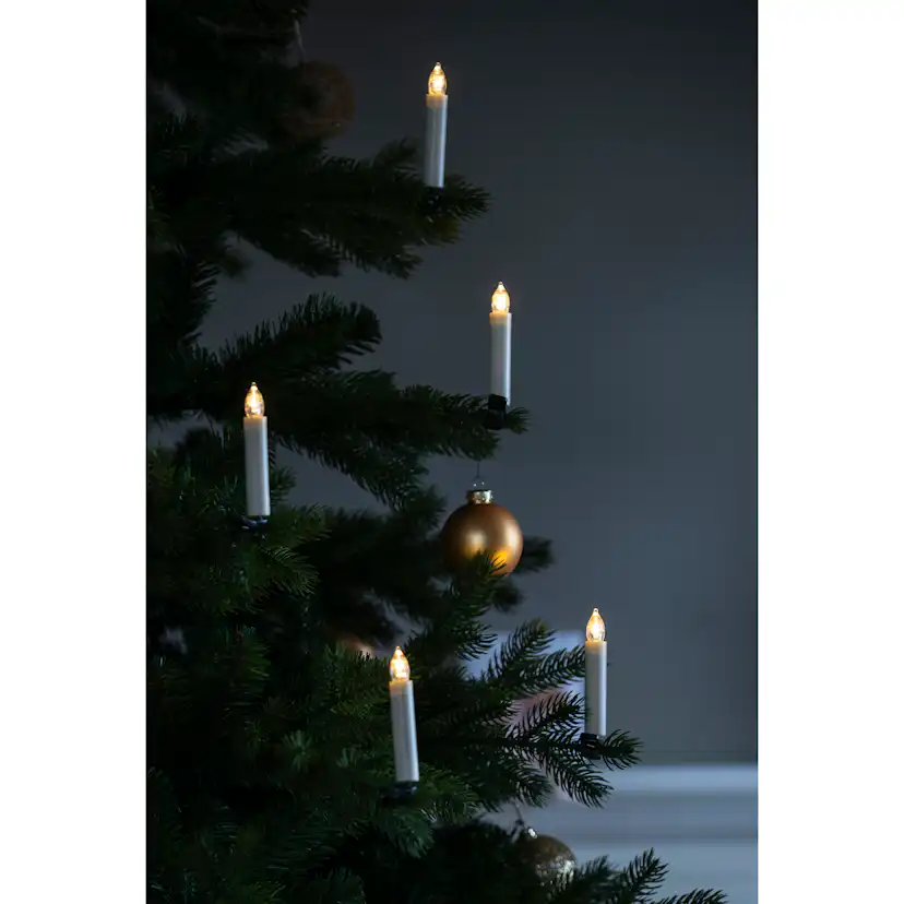 Julgransljus Gnosjö Konstsmide Basic 10st Batteridrivna Granljus LED m. Fjärrkontroll