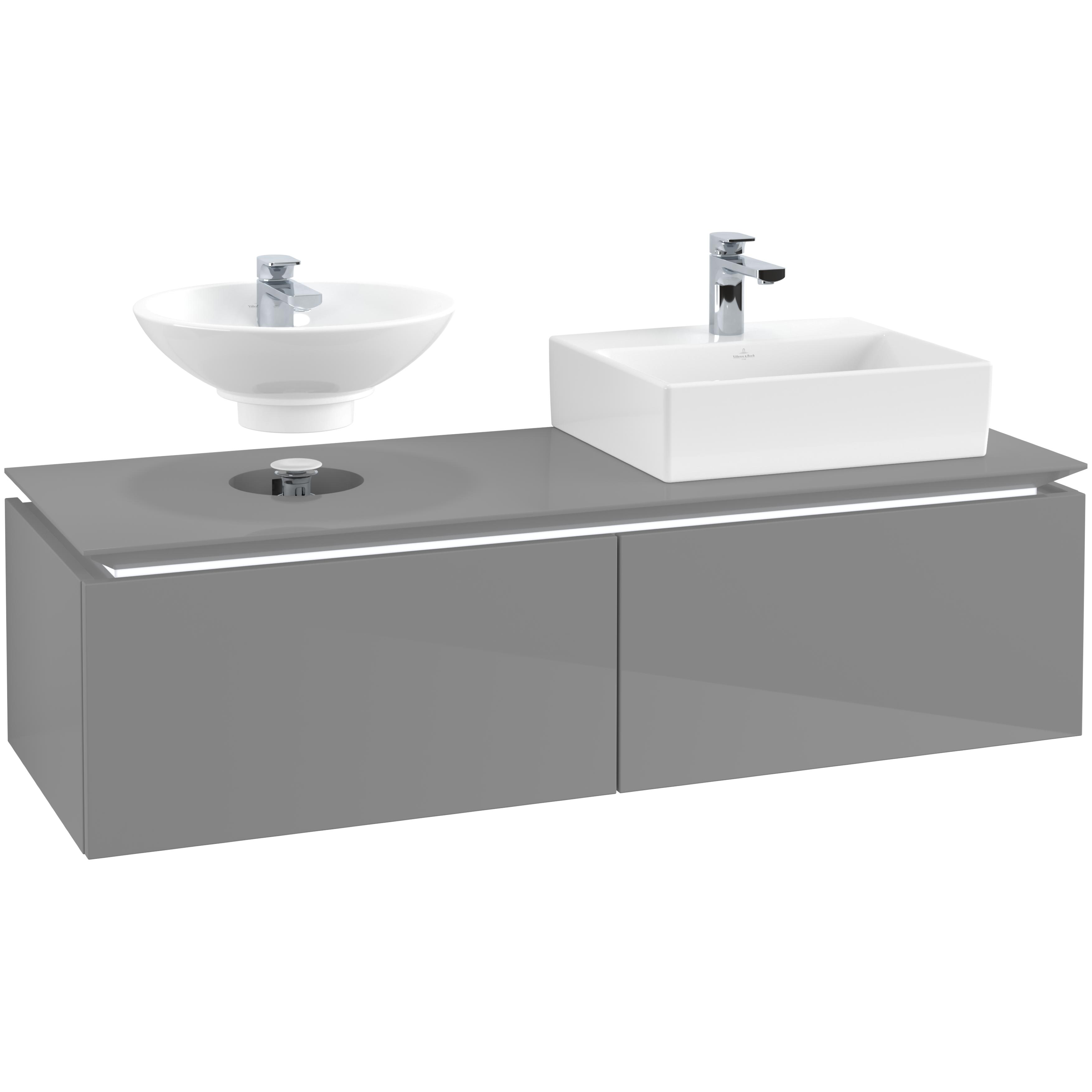Tvättställsskåp Villeroy & Boch Legato Kompakt 1400 med 2 Lådor för Två Tvättställ