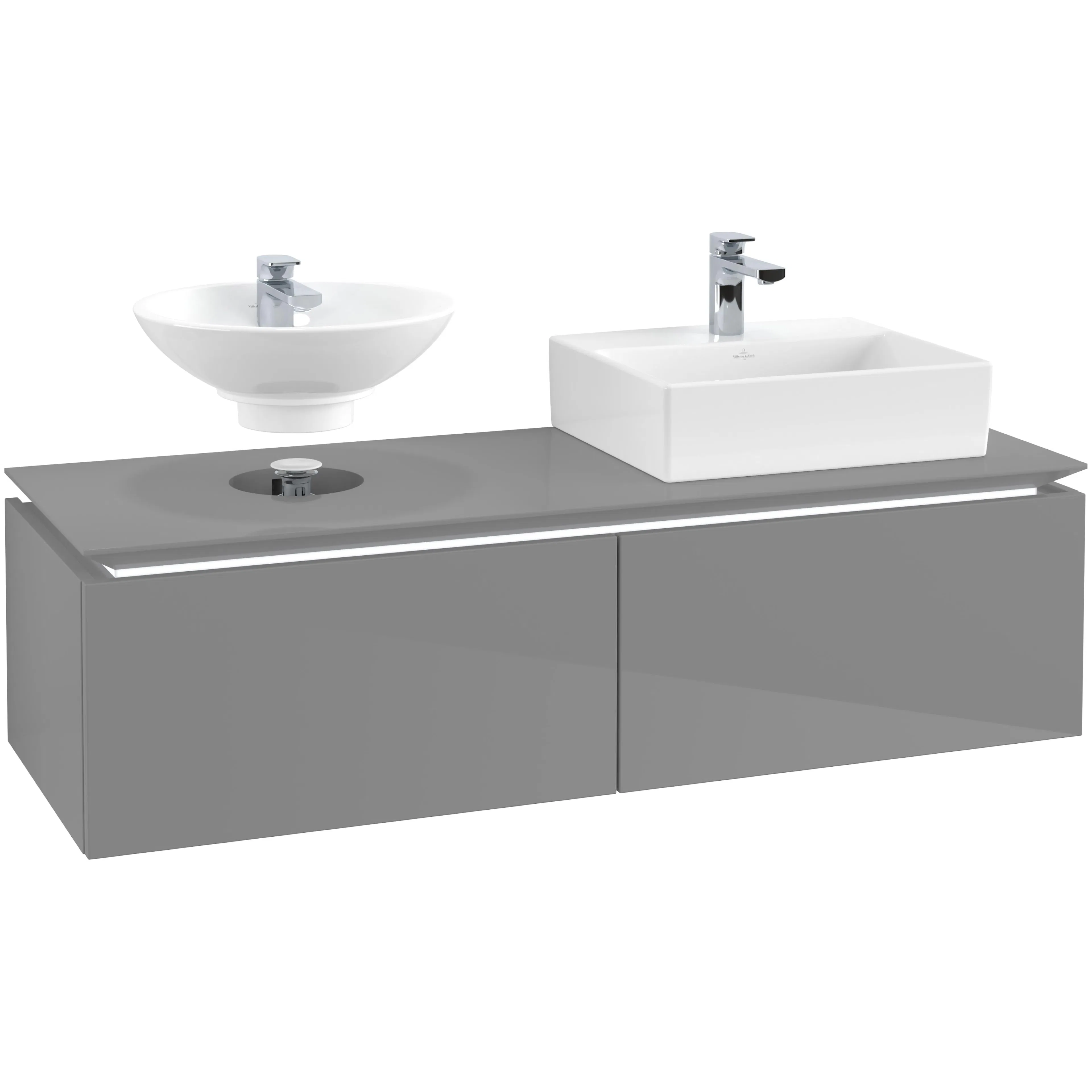 Tvättställsskåp Villeroy & Boch Legato Kompakt 1400 med 2 Lådor för Två Tvättställ