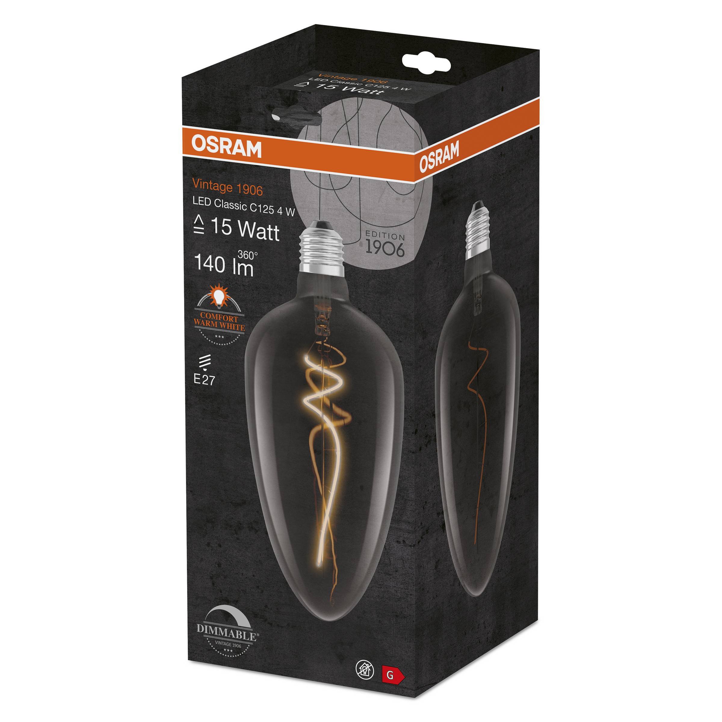 LED-Lampa Osram Deco Cla125 E27 Vintage 1906 Dimbar