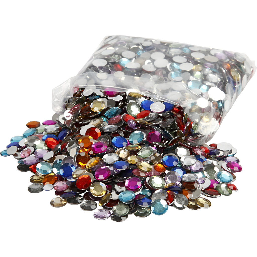 Rhinestones Creativ Company Runda Stl 6+9+12 mm Mixade Färger 3600 St/1 Förp