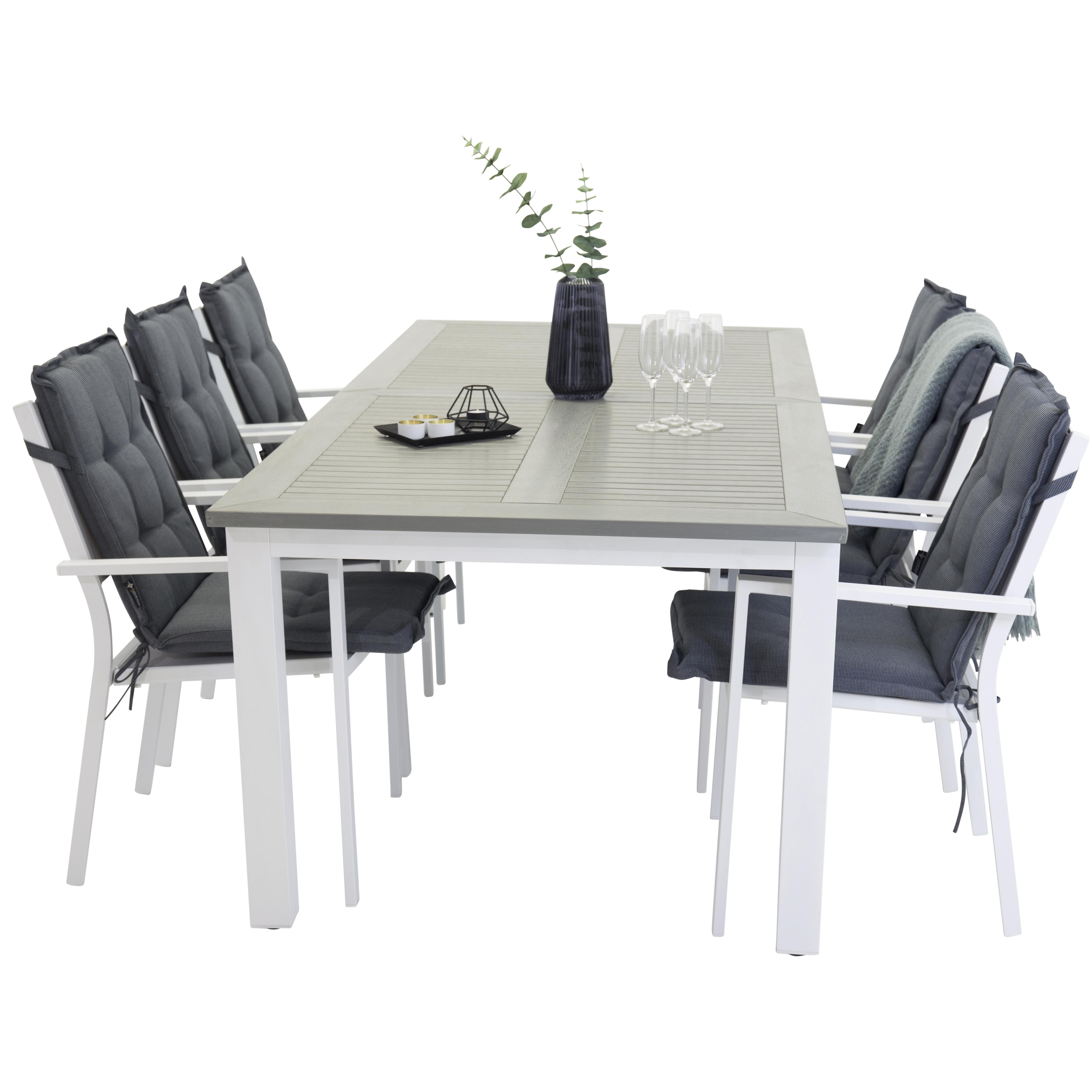 Matgrupp Venture Home Aleyna 224/324 med 6 Copacabana Karmstolar