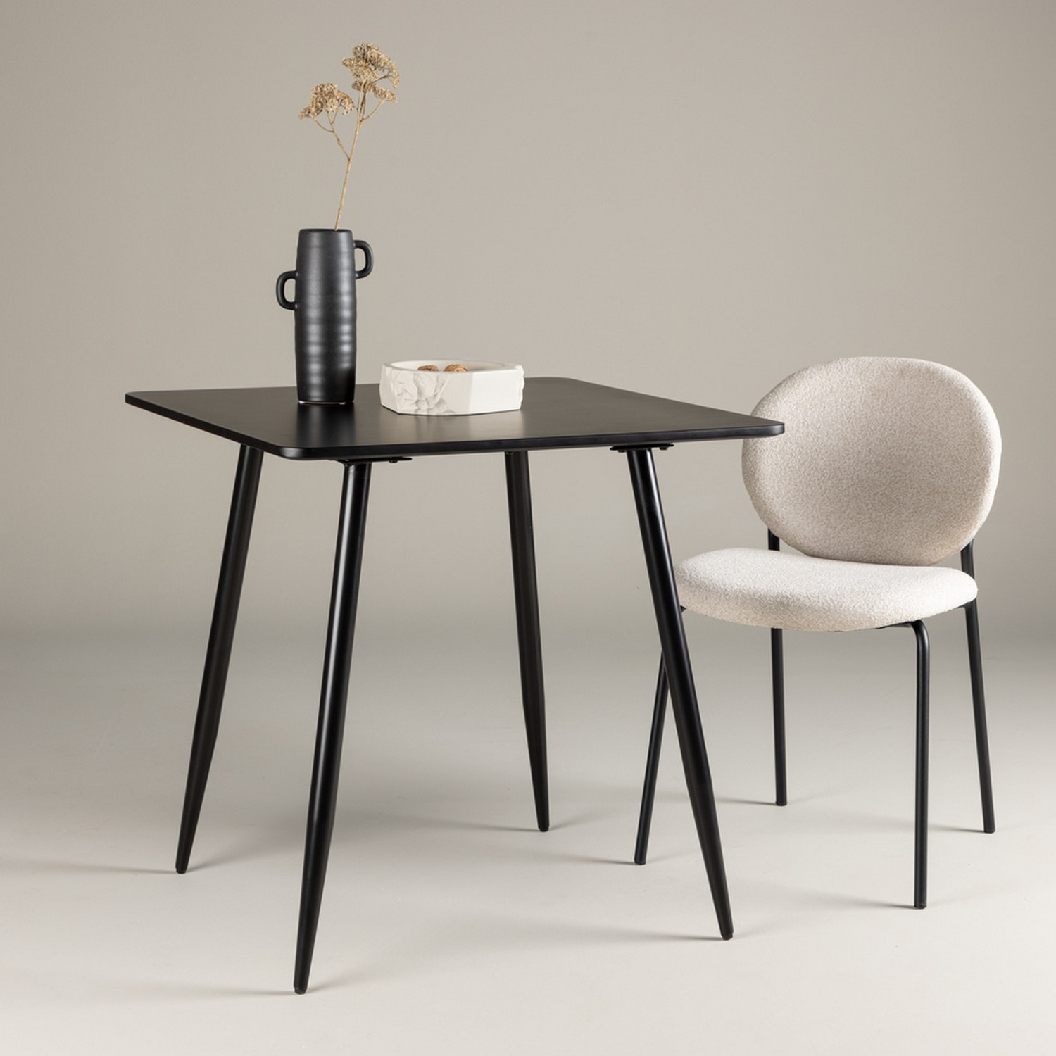 Polar Dining Table 75x75 cm - Black / Black Svart