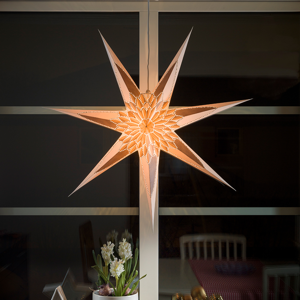 Adventsstjärna Gnosjö Konstsmide Hängande 78 cm Vit/Guld
