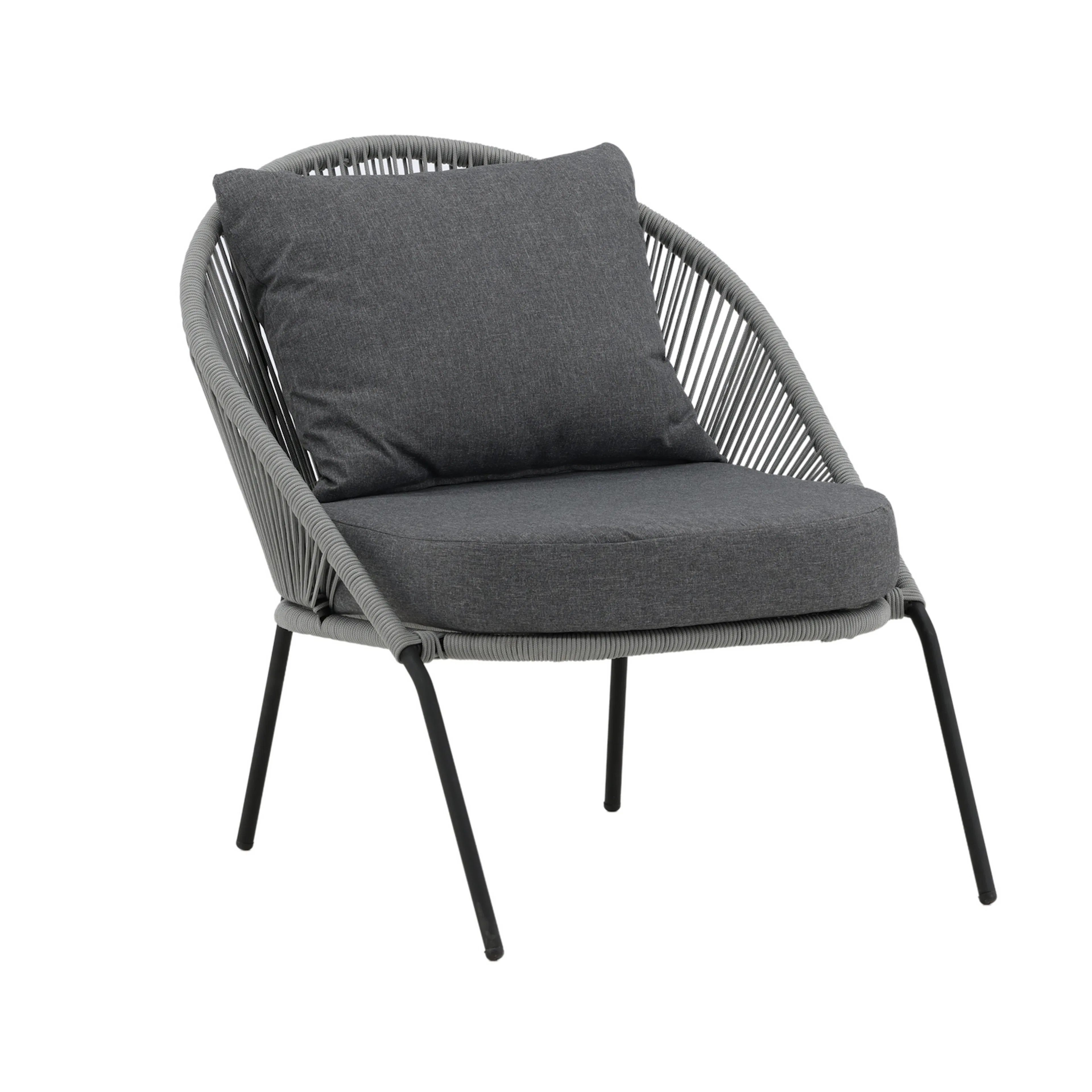 Lindos Lounge stol - Svart / grå Svart/Grå