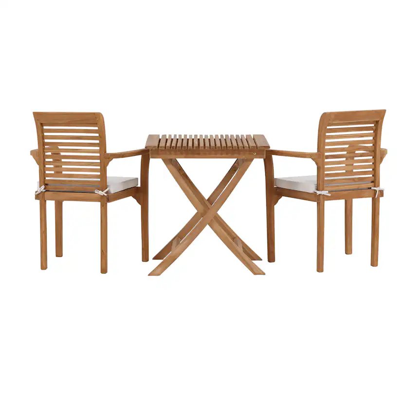 Cafégrupp Venture Home Ghana Teak 70x70 cm med 2 Kenya Matstolar