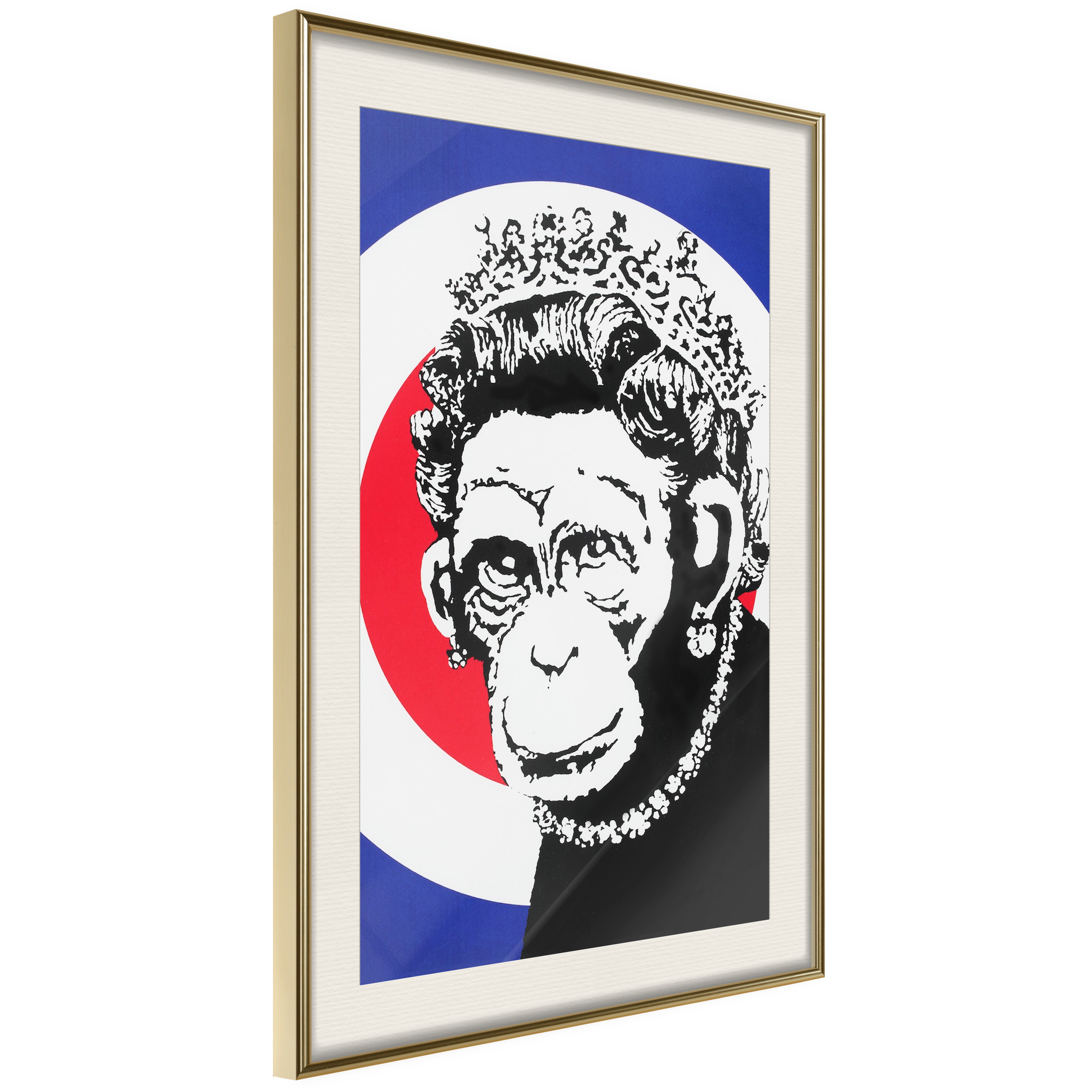 Affisch - Queen of Monkeys [Poster] 30x45 Guld ram med passepartout, 30x45 cm
