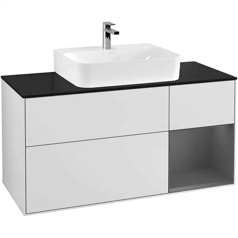 Tvättställsskåp Villeroy & Boch Finion med 3 Lådor Hylla och Bänkskiva för Centrerat Tvättställ