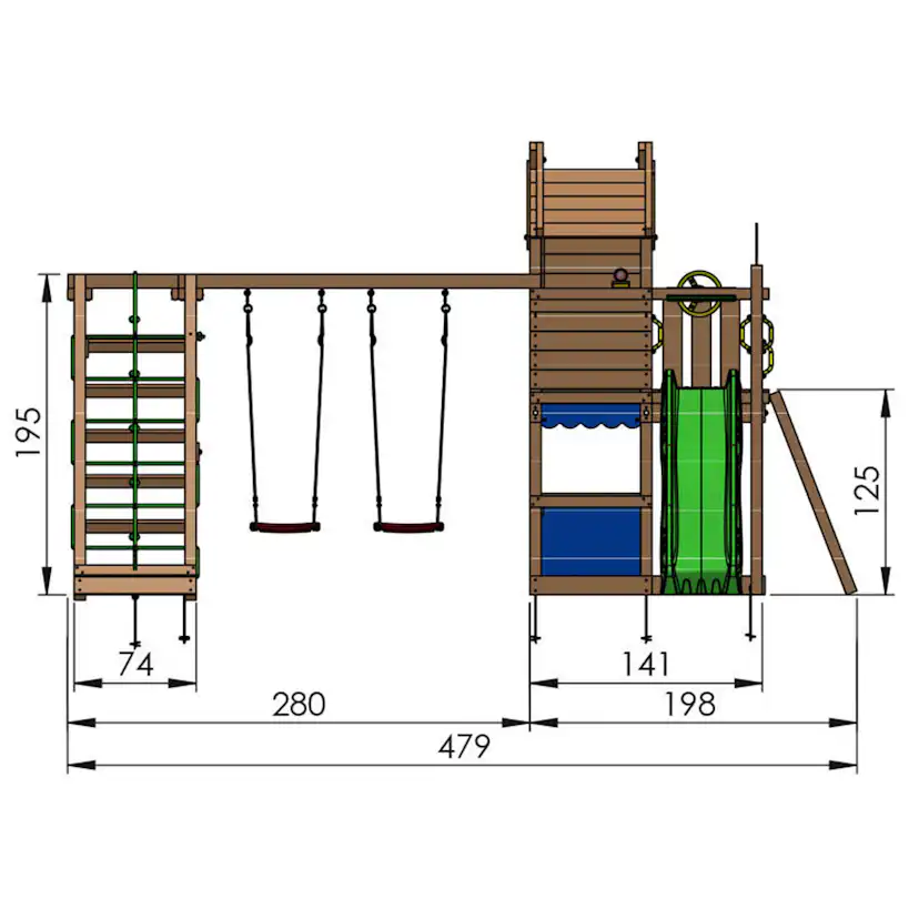 Lektorn Jungle Gym Resort Klättermodul & Rutschkana
