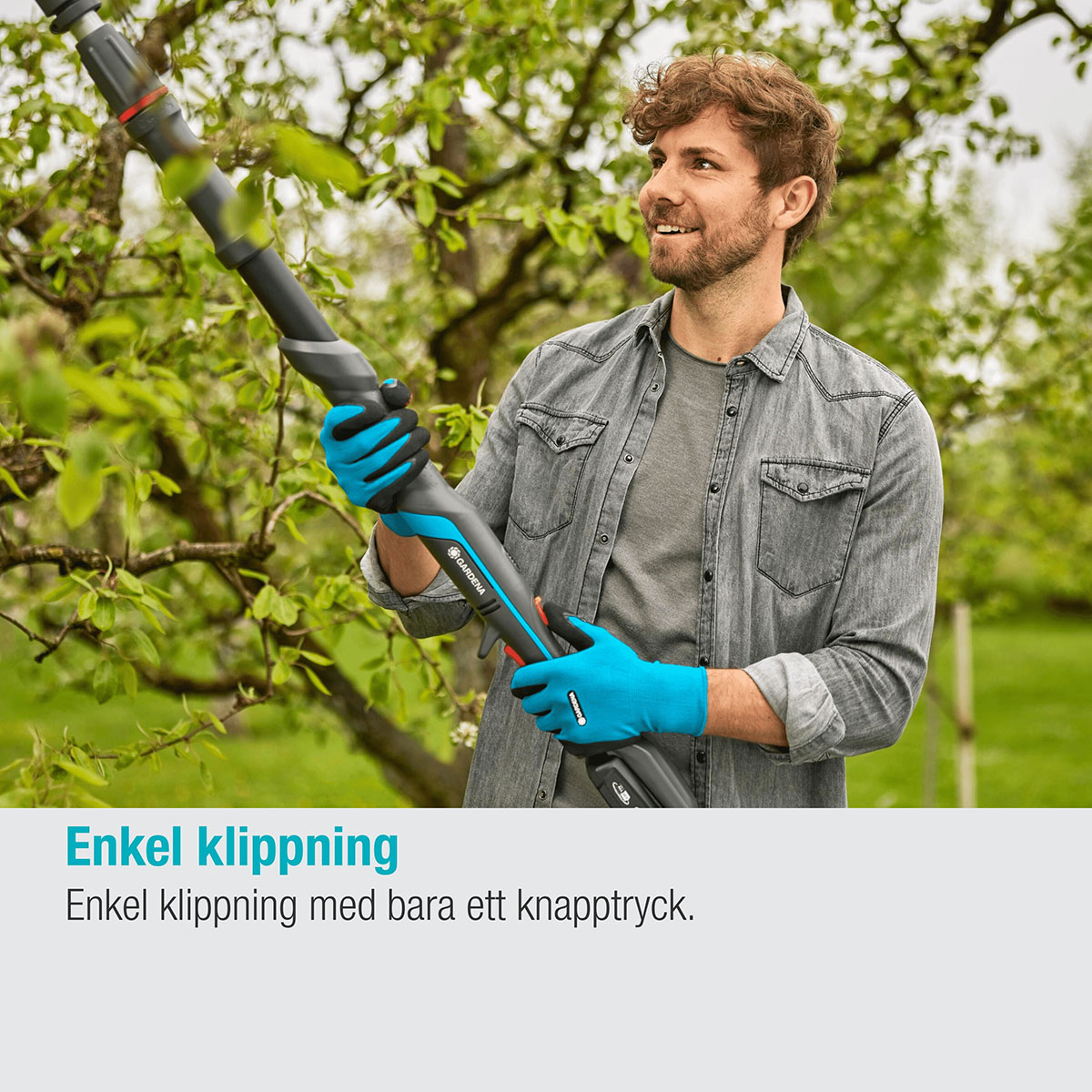 Teleskopisk Stångsax Gardena HighCut 250 Batteri P4A Komplett med Batteri och Laddare