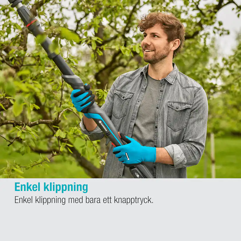 Teleskopisk Stångsax Gardena HighCut 250 Batteri P4A Komplett med Batteri och Laddare