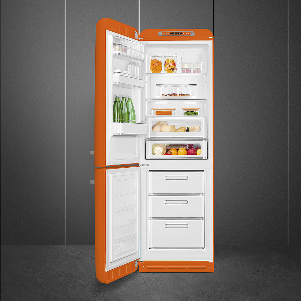 Kombinerad Kyl/frys Smeg FAB32/2025 Vänsterhängd Orange i 50´s Style