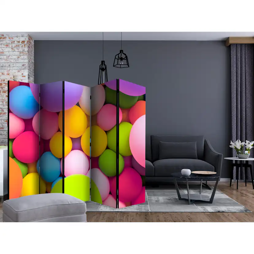 Rumsavdelare Skärmvägg Arkiio Colourful Balls II 225x172 cm
