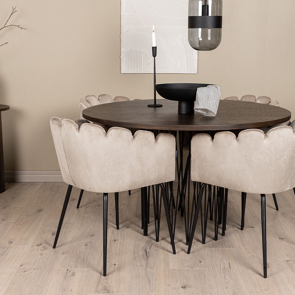 Matgrupp furniture/fashion Stone med 4 Limhamn Stolar Runt