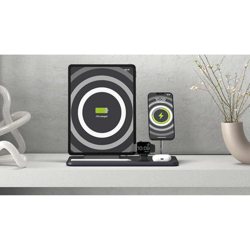 Trådlös Laddare Zens 4-i-1 Magnetisk + Klocka + iPad