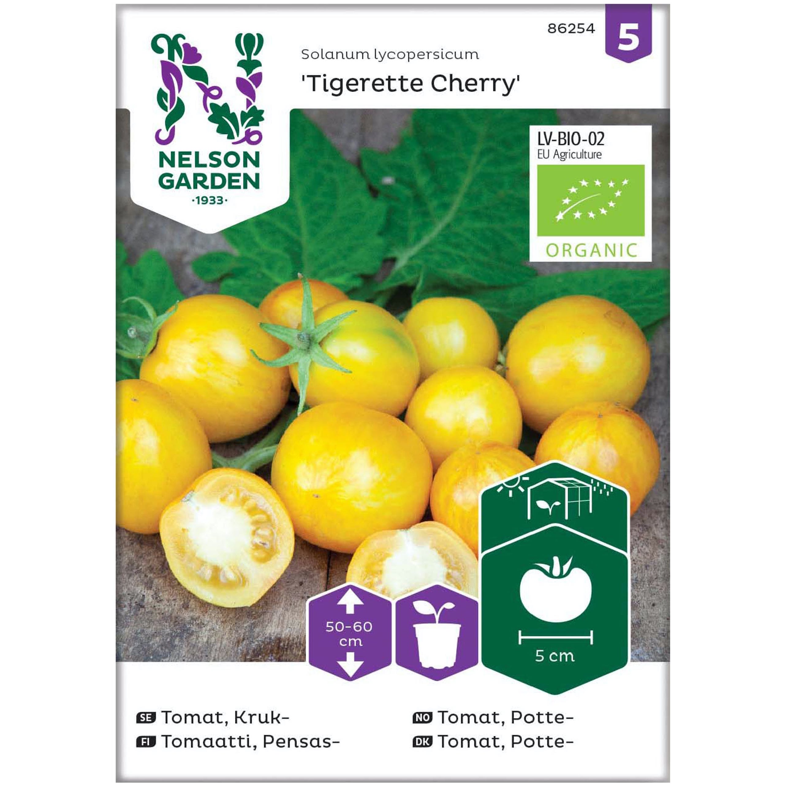 Tomat Nelson Garden Tigerette Cherry Organic