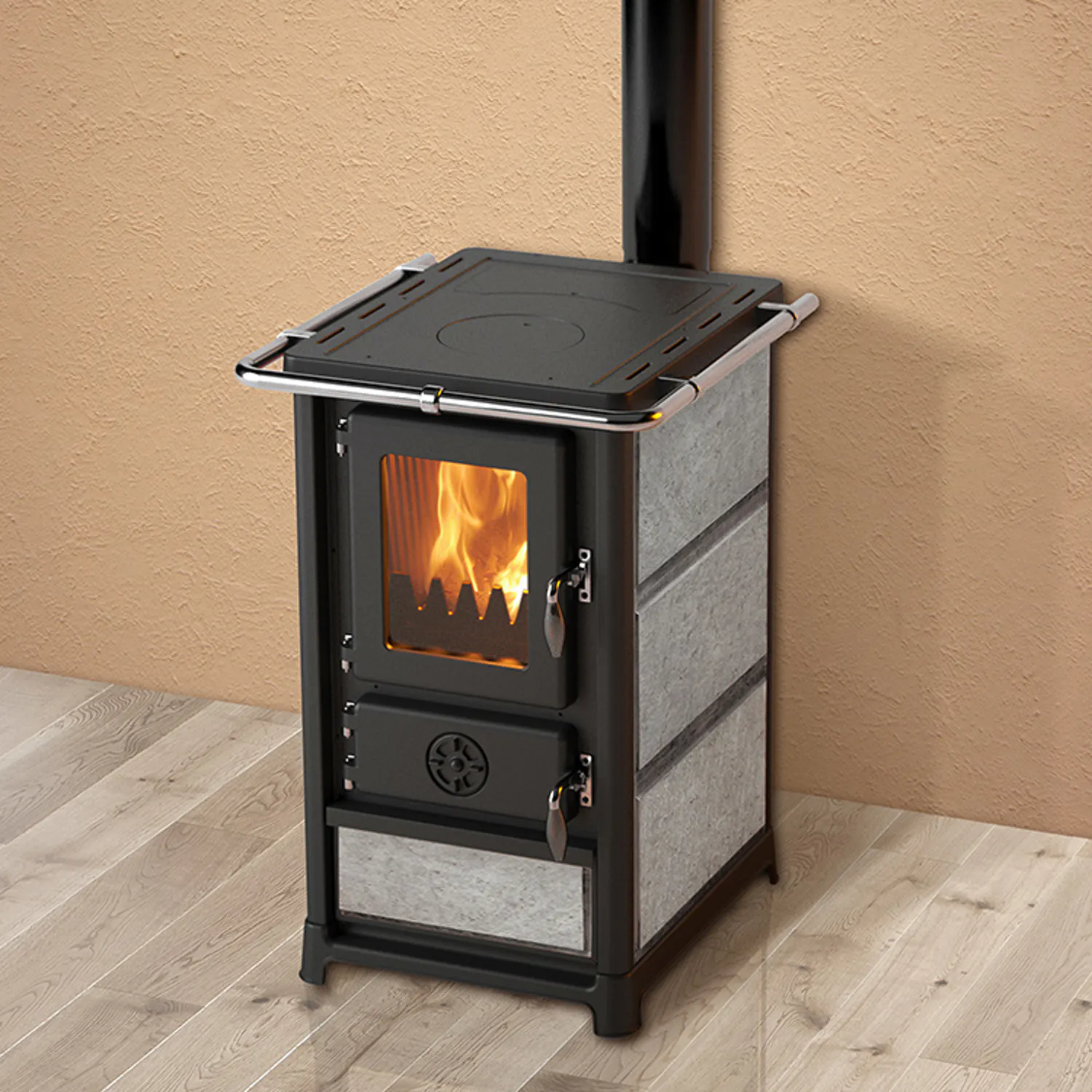 modern vedspis med täljsten