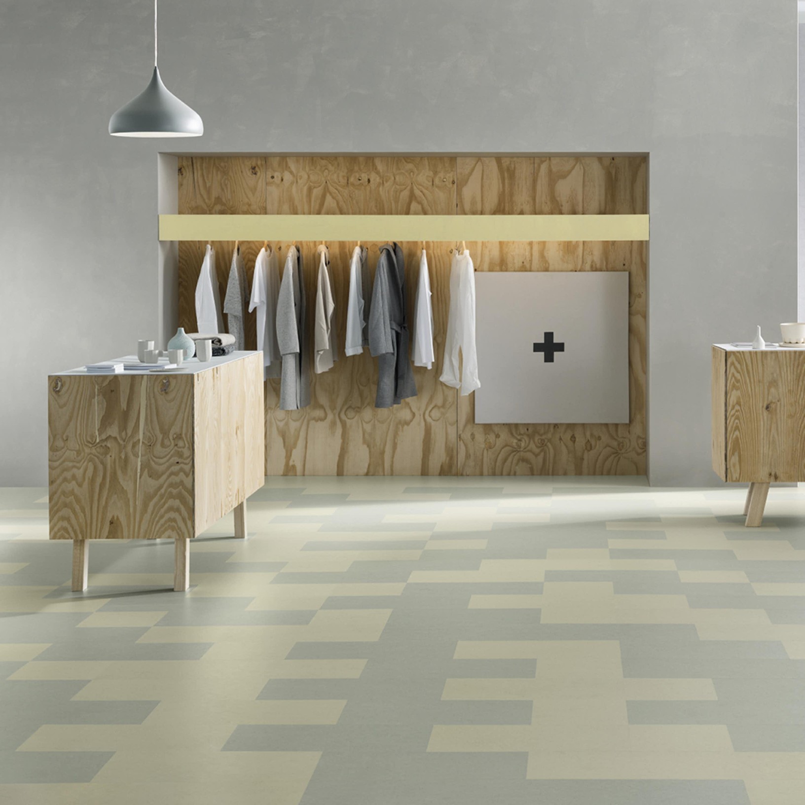 Snygga golv - Linoleumgolv Forbo Marmoleum Click Silver Shadow 30x30 cm