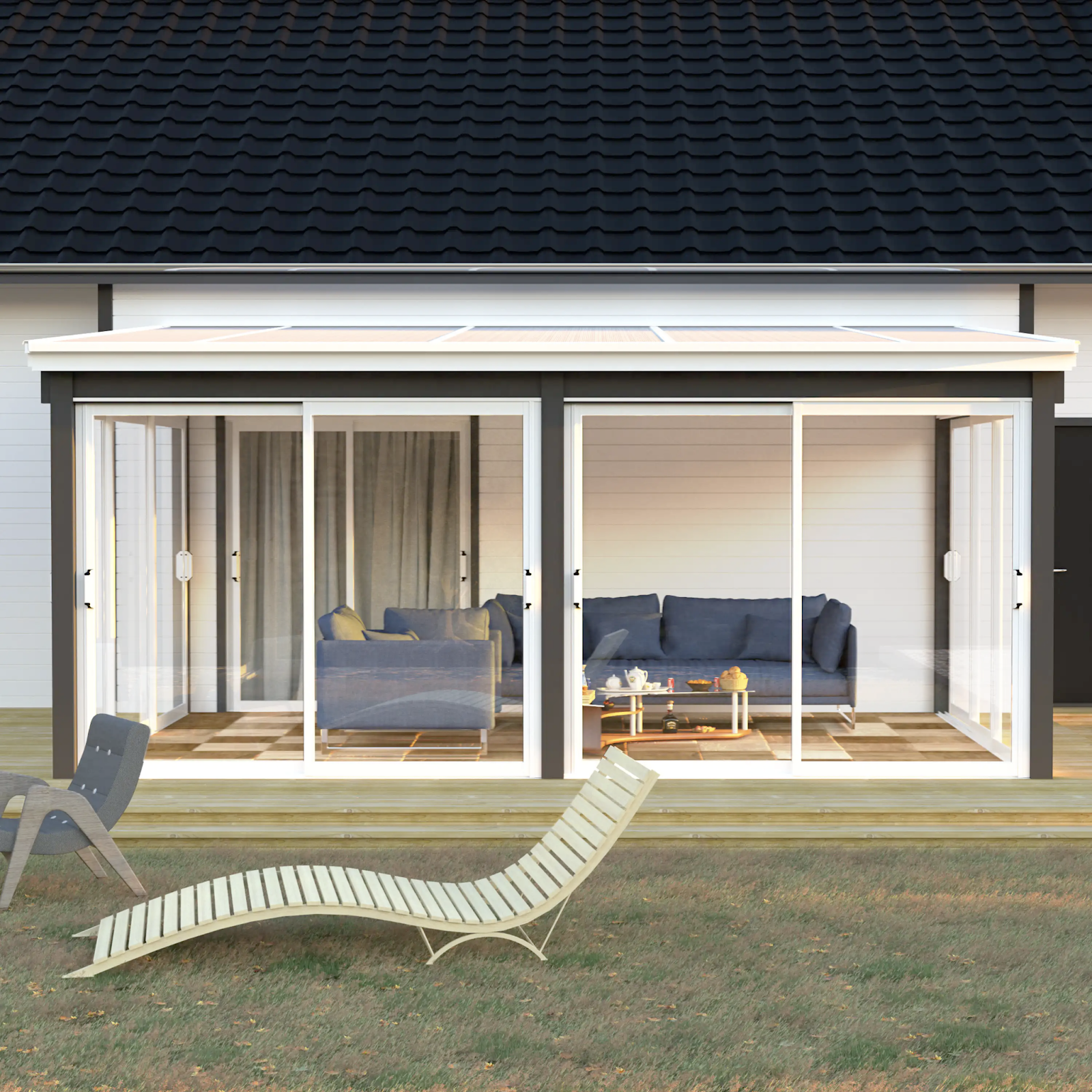 Inglasning altan fasadmonterat uterum