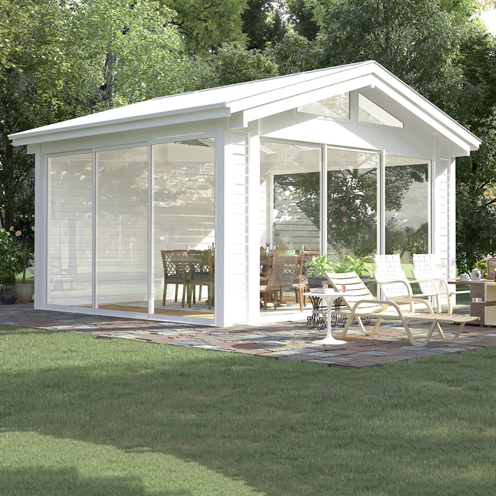 Inglasning altan fristående uterum