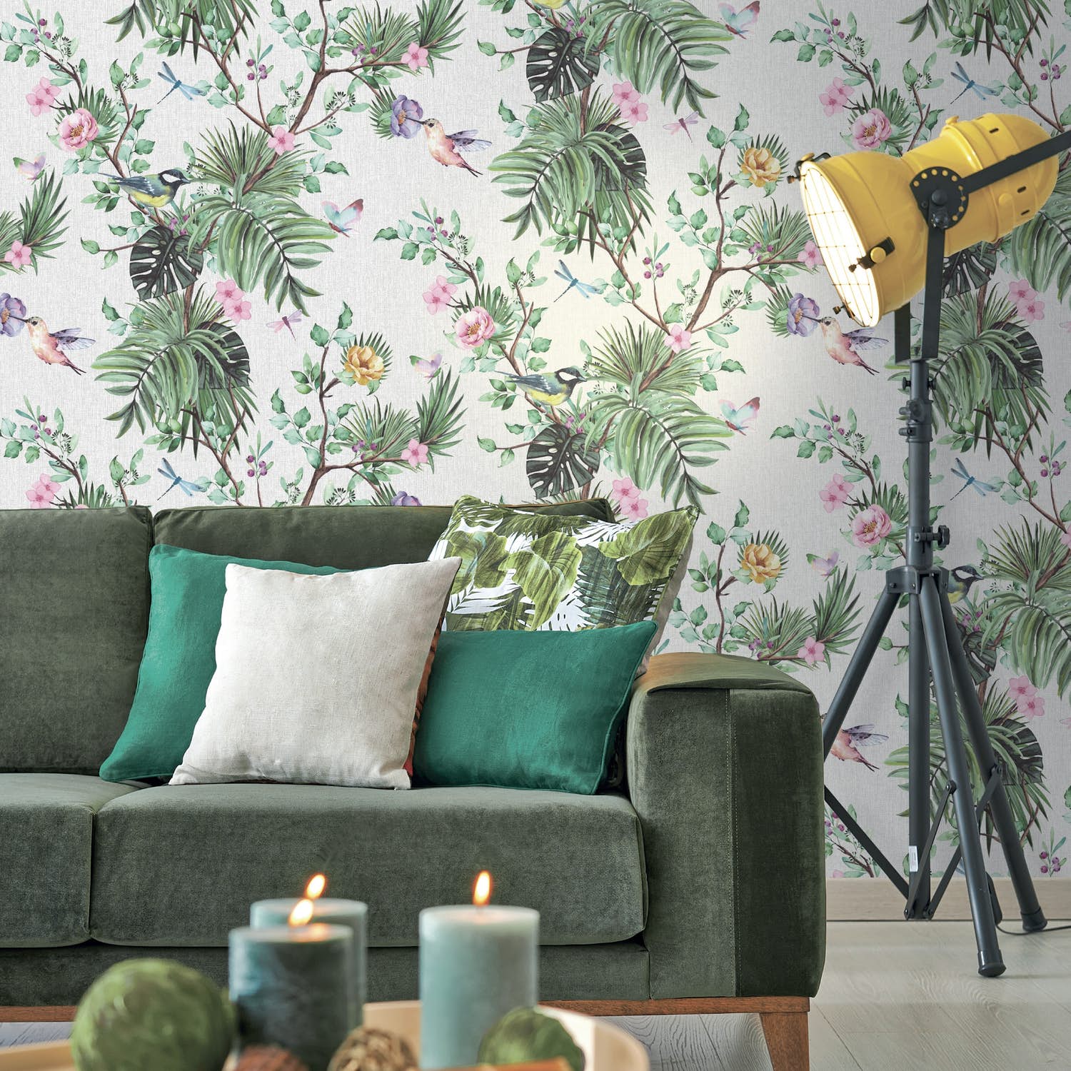 Fondtapet sovrum fåglar