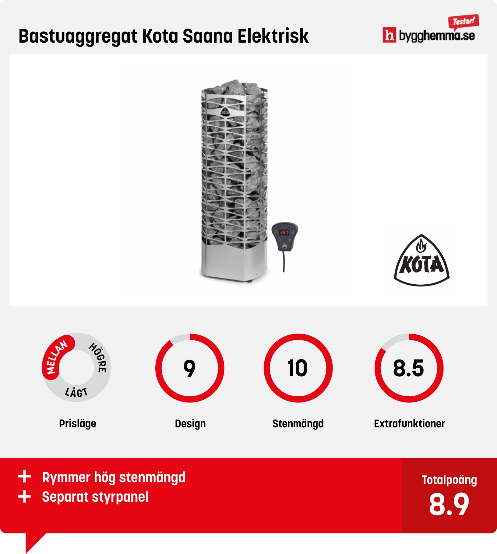 Bastuaggregat bäst i test - Bastuaggregat Kota Saana Elektrisk
