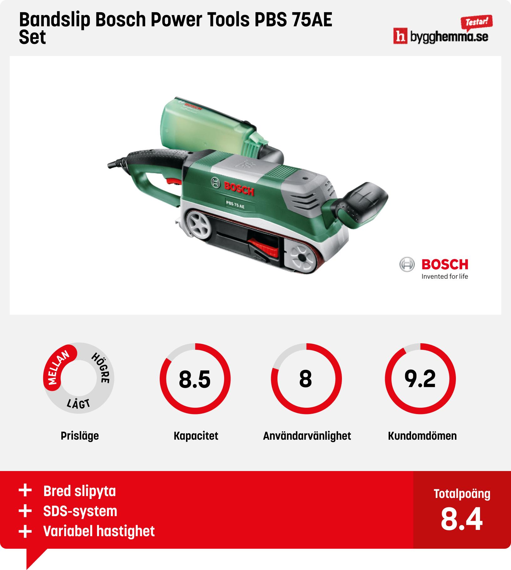 Bandslip bäst i test - Bandslip Bosch Power Tools PBS 75AE Set