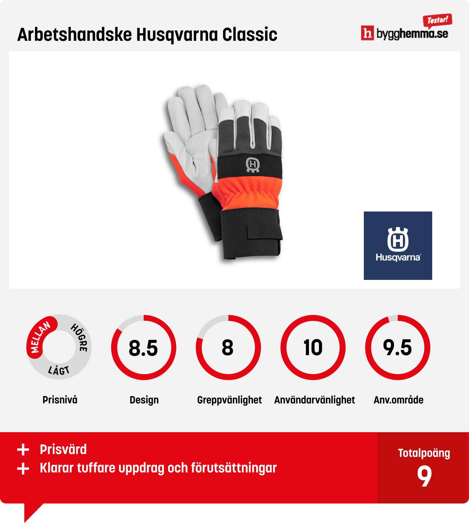 Trädgårdshandskar bäst i test - Arbetshandske Husqvarna Classic