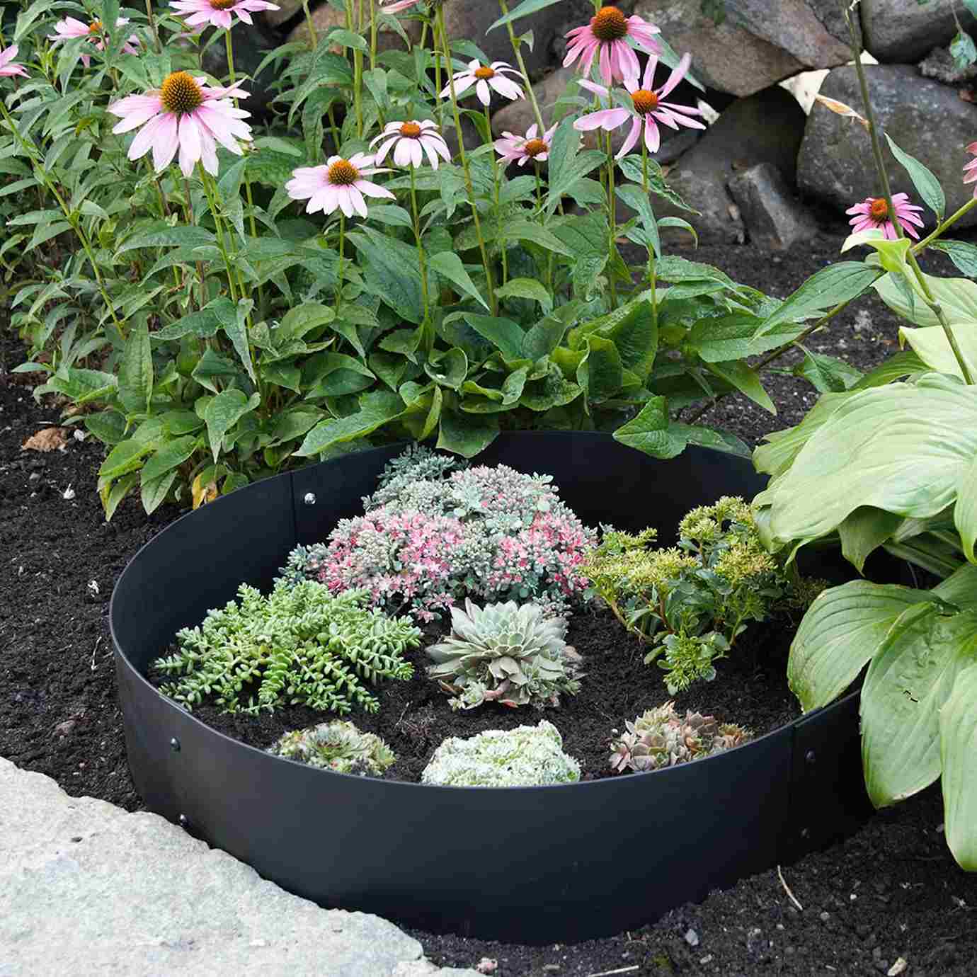 Runda rabatter - Planteringskant Flexigarden Svart