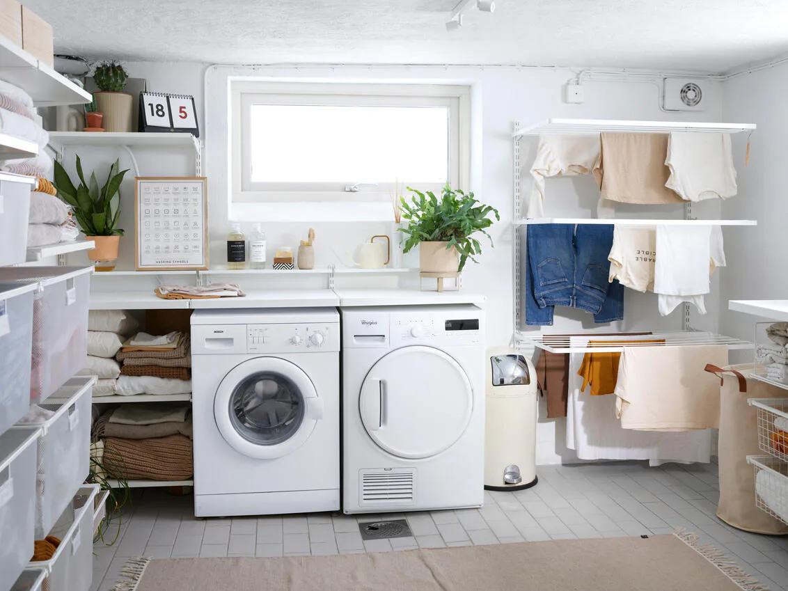 Elfa tvättstuga – 3 tips för att optimera förvaring och frigöra yta i tvättstugan