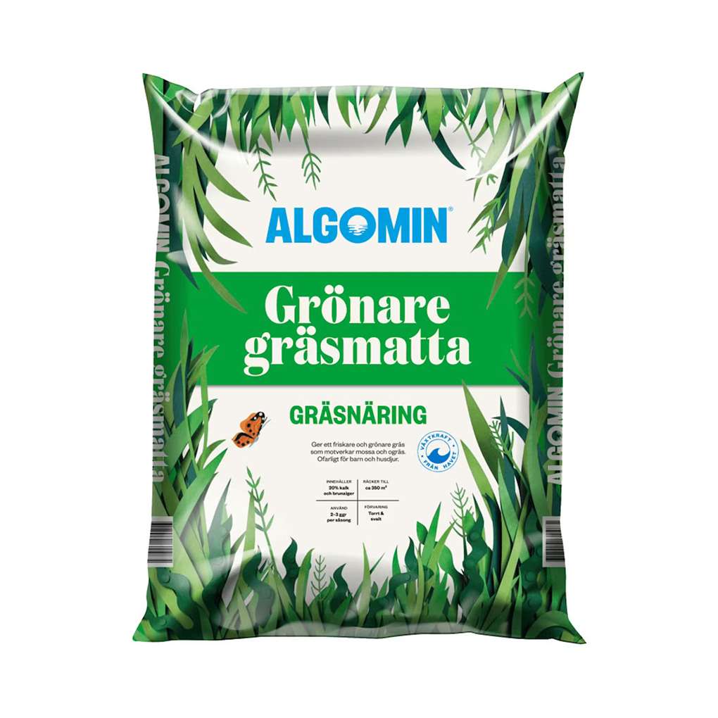 Gödsla gräsmatta - Algomin Grönare gräsmatta