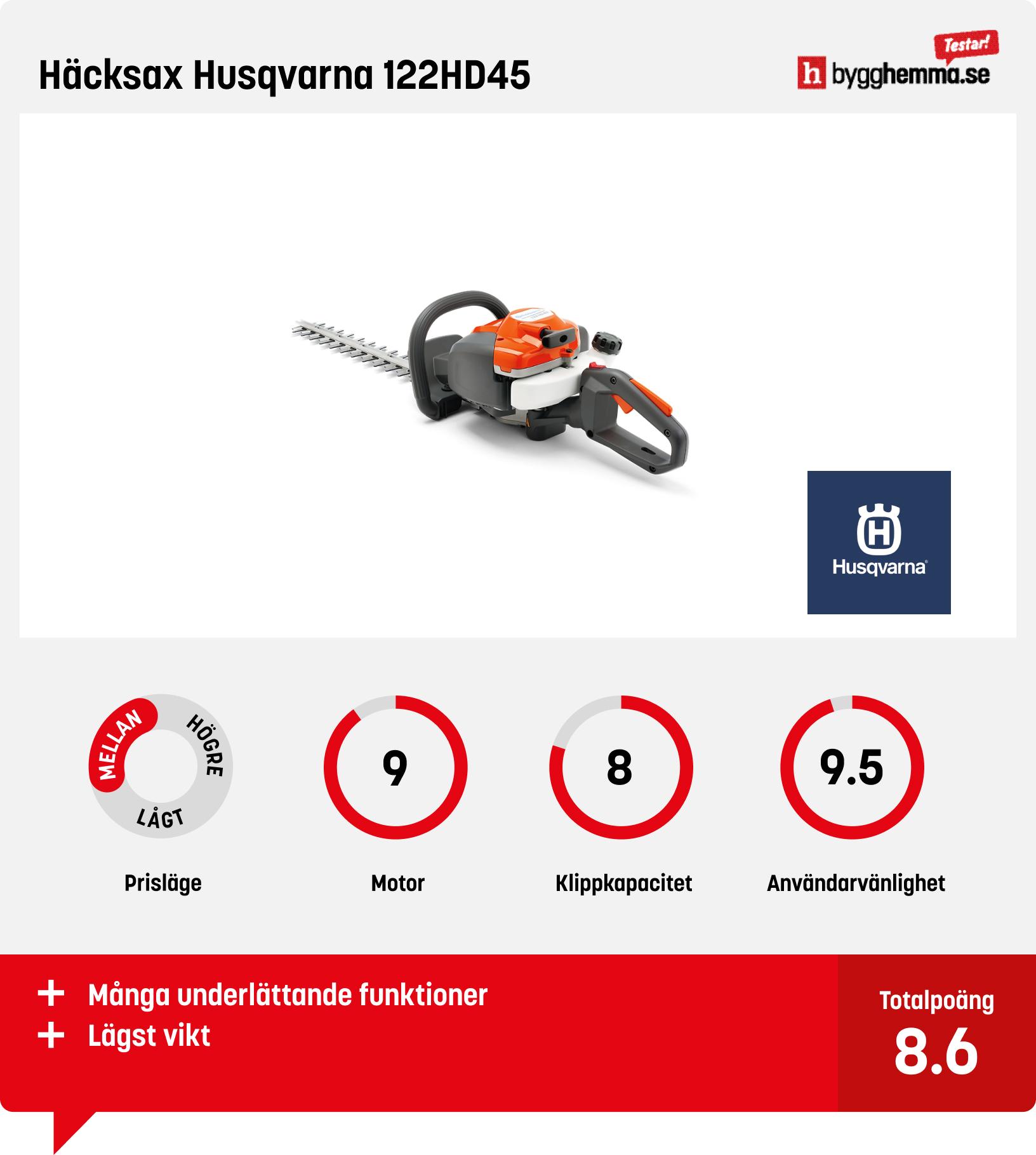 Bensindriven häcksax bäst i test