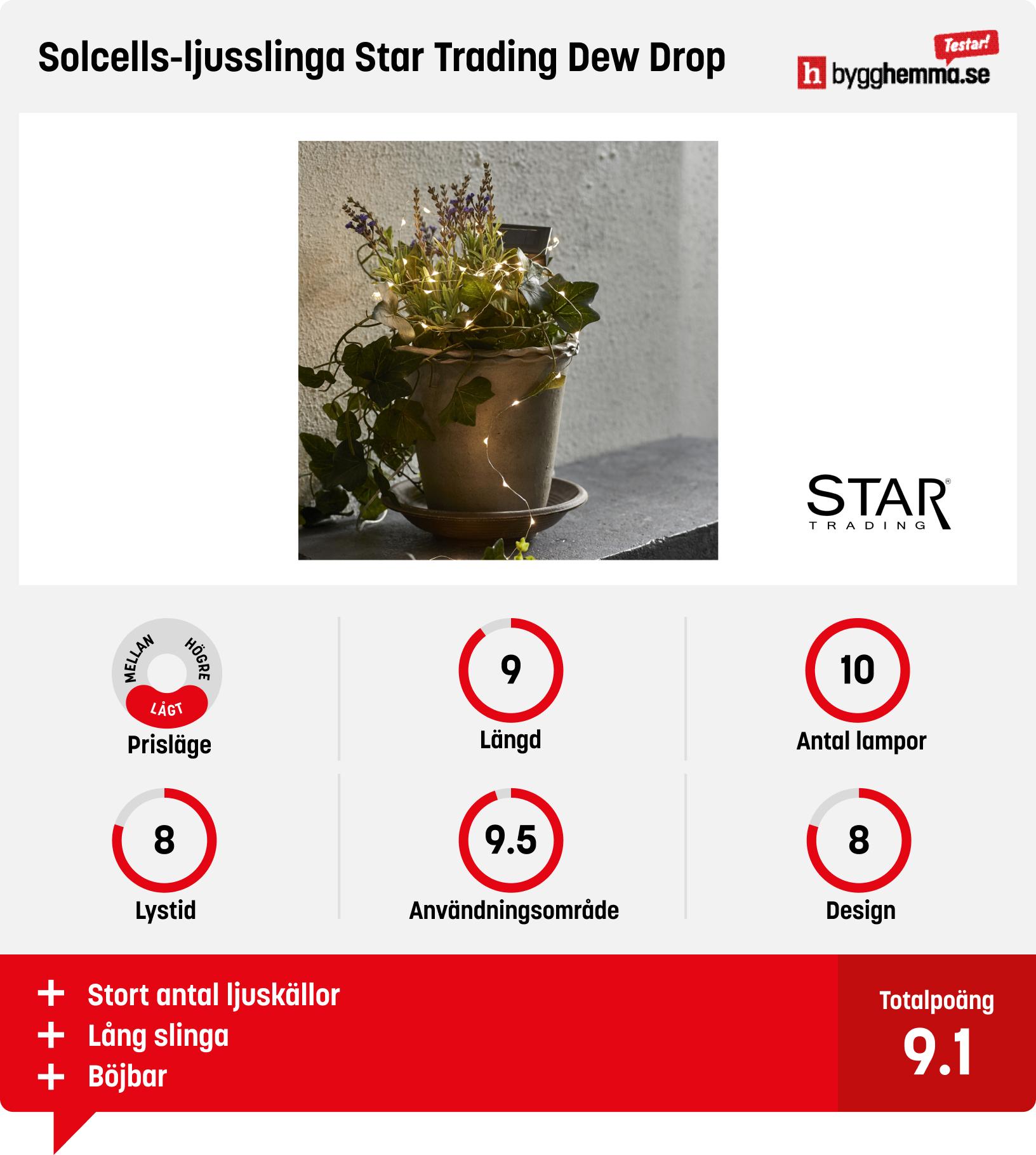 Ljusslinga solcell bäst i test