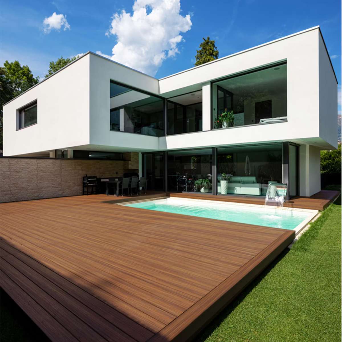 Pooldäck inspiration - Komposittrall Kirkedal Heimdal Oak/Hardwood