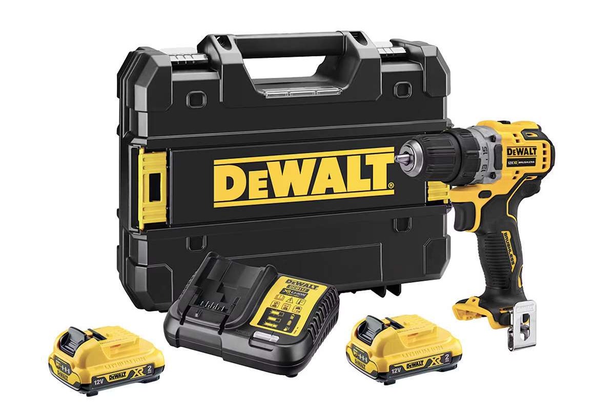 Bästa skruvdragare - borrmaskin-dewalt-dcd701d2-qw-med-batteri-och-laddare